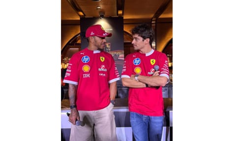 Lewis Hamilton and Charles Leclerc (Photo: IANS)&nbsp;