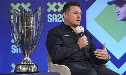 SA20 League Commissioner Graeme Smith during an event ahead of Season 4 of SA20, South Africa's premier T20 franchise league, in Mumbai. (Photo: PTI)