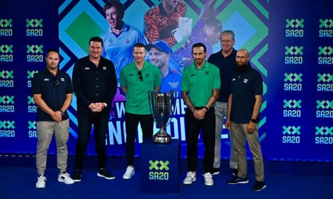Mark Boucher, Graeme Smith, David Miller, Faf du Plessis, Tom Moody and  Hashim Amla at the event
