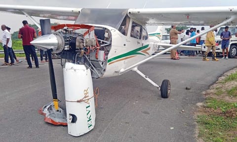 The aircraft at Keeranur on Tiruchy-Pudukkottai highway&nbsp;