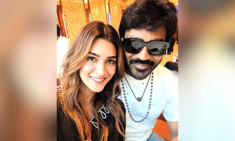 Kriti Sanon &amp; Dhanush (Insta/kritisanon)&nbsp;