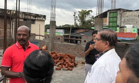 Health Minister Ma Subramanian visited Kanniyakumari hospital construction spot&nbsp;