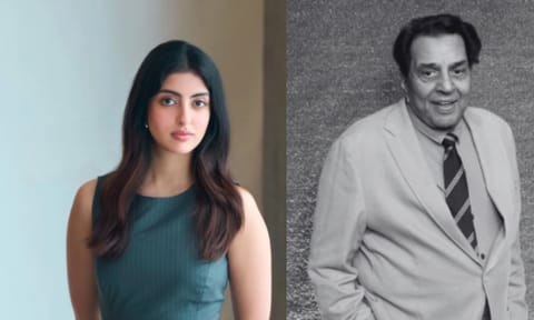 Late Bollywood actor Dharmendra (R) (Photo:IANS) and Amitabh Bachchan's granddaughter Navya Naveli Nanda (L) (Photo: Instagram/navyananda)
