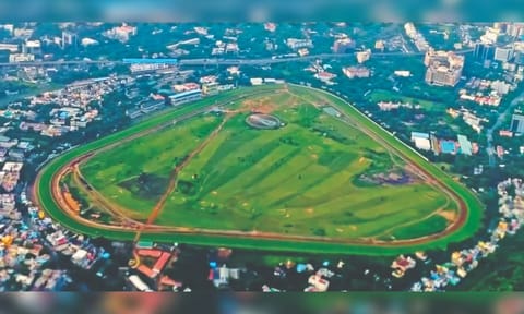 Drone view of land recovered from Madras Race Club