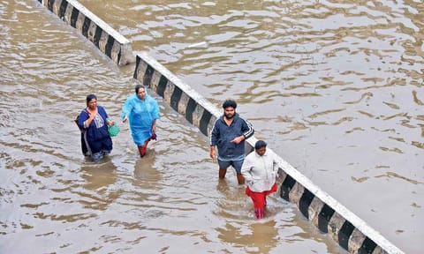 Residents experiencing knee-deep stagnation as sewage mixed with rainwater.&nbsp;