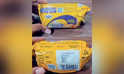 Advertised as a Rs 10 packet, the MRP was listed as Rs 9&nbsp;