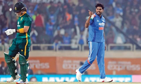 Harshit Rana impressed in the first ODI with three wickets&nbsp;