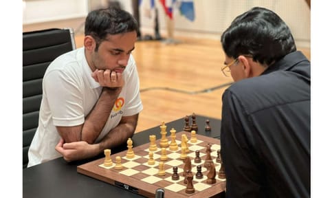 Grandmaster Arjun Erigaisi defeated five-time world champion Viswanathan Anand&nbsp;
