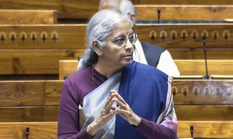 Union Finance Minister Nirmala Sitharaman speaks in the Lok Sabha during the Winter session of Parliament, in New Delhi, Friday, Dec. 5, 2025. (PTI)&nbsp;