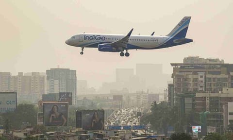 An IndiGo aircraft prepares to land at an airport, in Mumbai, Saturday, Dec. 6, 2025 (PTI)&nbsp;