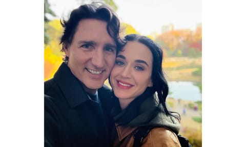 Katy Perry with Justin Trudeau&nbsp;