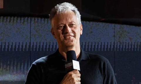 Coca Cola CEO James Quincey speaks during the Global Citizen festival, Sept. 25, 2021, in New York (AP)&nbsp;