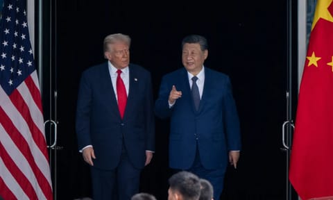 &nbsp;US President Donald Trump with China President Xi Jinping