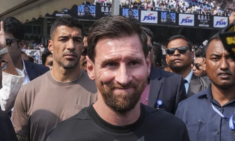 Footballer Lionel Messi and Luis Suarez (Photo: PTI)