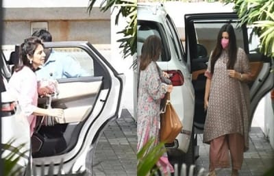 Neetu Kapoor, Soni Razdan, Shaheen Bhatt visit Ranbir-Alia residence