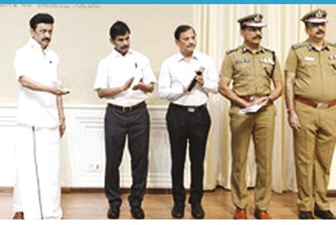 Chief Minister MK Stalin inaugurating the new app