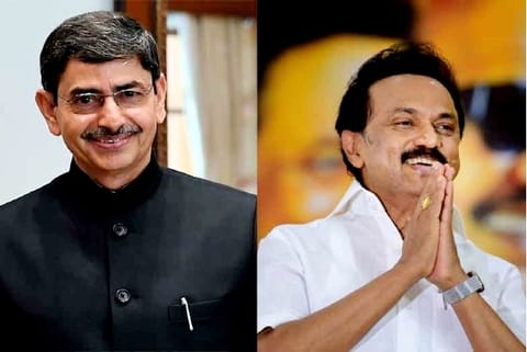 Governor RN Ravi and MK Stalin&nbsp;