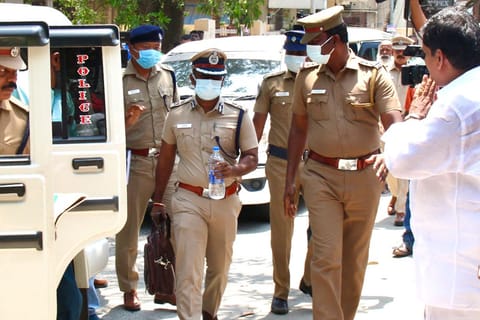 Sudhakar arriving at her residence