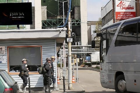 Rescuers going to join the search action for 10 miners gone missing after a powerful underground tremor and methane gas discharge at the Borynia-Zofiowka coal mine in Jastrzebie-Zdroj, southern Poland, Saturday, April 23, 2022. It was the second colliery accident in just four days in the Jastrzebie-Zdroj coal mining region, near the Czech border.