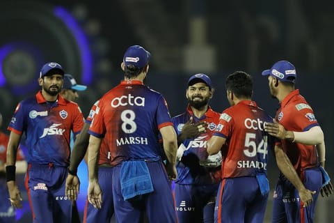 DC players celebrating the win