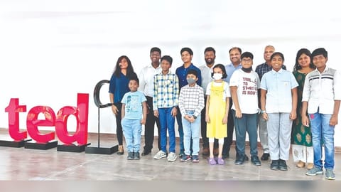 The participants of the public speaking programme held at FIITJEE Global School in Vengamabakkam, Chennai