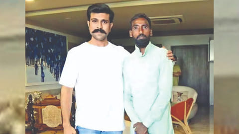 Ram Charan with his fan