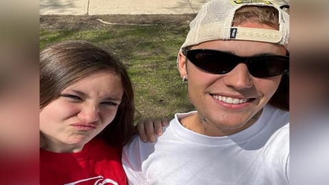 Justin Bieber with his sister Jazmyn