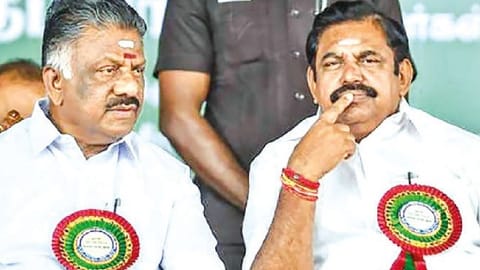 AIADMK leaders O Panneerselvam and Edappadi K Palaniswami