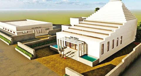 The model of proposed MGR temple in Katpadi