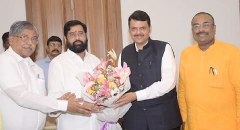 Eknath Shinde met BJP leader Devendra Fadnavis at the latter's residence