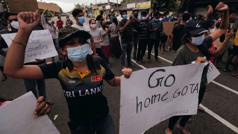 File photo of Sri Lankans protesting