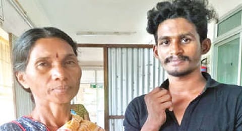Sarathkumar with the tribal woman
