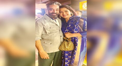 Khushbu Sundar with Kamal Haasan