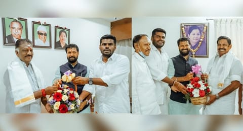 Annamalai and BJP supremo CT Ravi visited residence of EPS & OPS