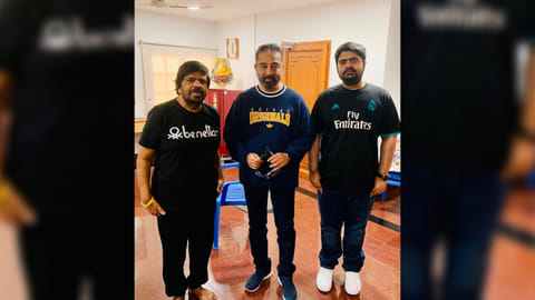 Kamal Haasan with T. Rajendar and  Kuralarasan