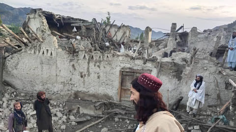 Destruction caused by an earthquake