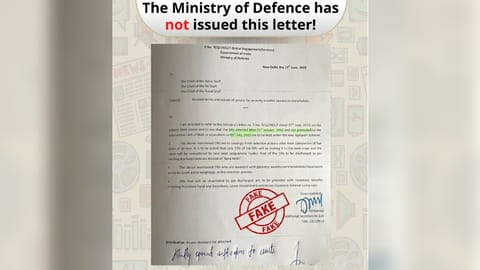 Fake letter notifying Agnipath scheme