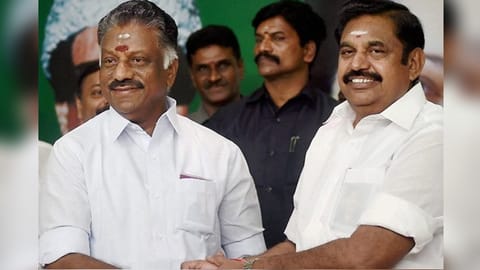 O Panneerselvam with Edappadi Palaniswami