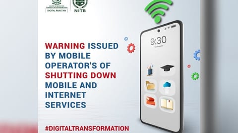 Warning on shut down of mobile and internet services