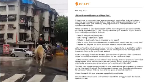 Man delivering food on horseback
