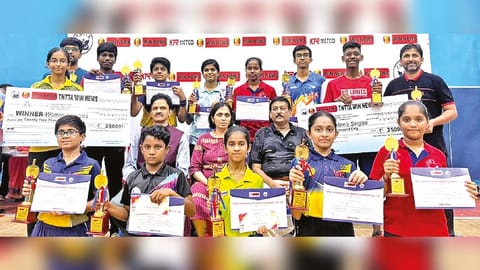 Winners of the second TNTTA state-ranking table tennis tournament