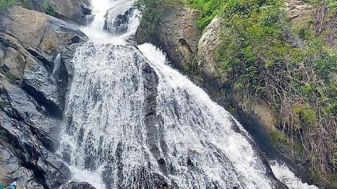 Tourists were barred entry to the falls due to lack of rains in summer and heavy flooding in the recent months