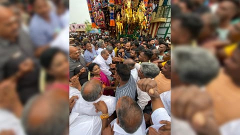 Lt Gov Tamililsai Soundararajan and others later offered worship at the sanctum sanctorum and other deities inside the temple.