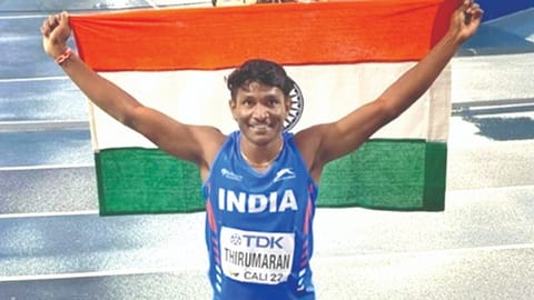Selva Prabhu Thirumaran, a youth from Madurai, who brought laurels to India after having excelled in the World Athletics Under -20 Championship in Colombia