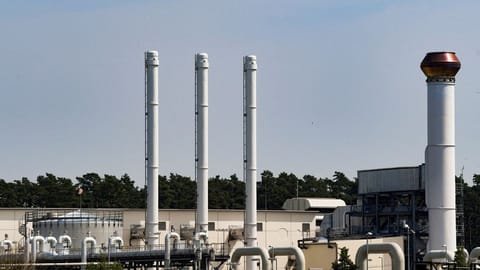 Pipes at the landfall facilities of the 'Nord Stream 1' gas pipeline