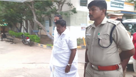 BJP State vice-president KP Ramalingam being
taken to Pennagaram GH