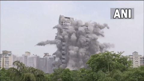 Noida twin towers demolished