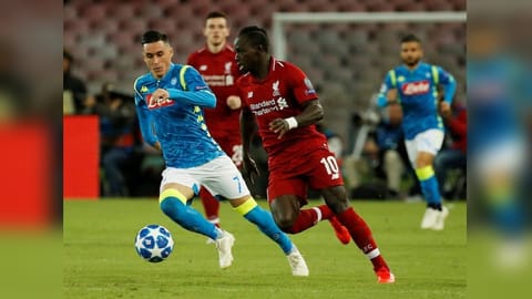 Liverpool and Napoli players