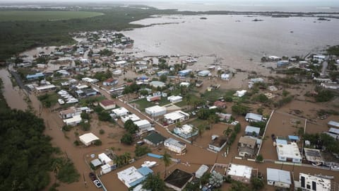 Homes are flooded on Salinas Beach after the passing of Hurricane Fiona