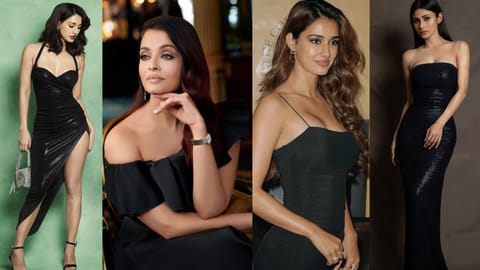 Models in black outfits